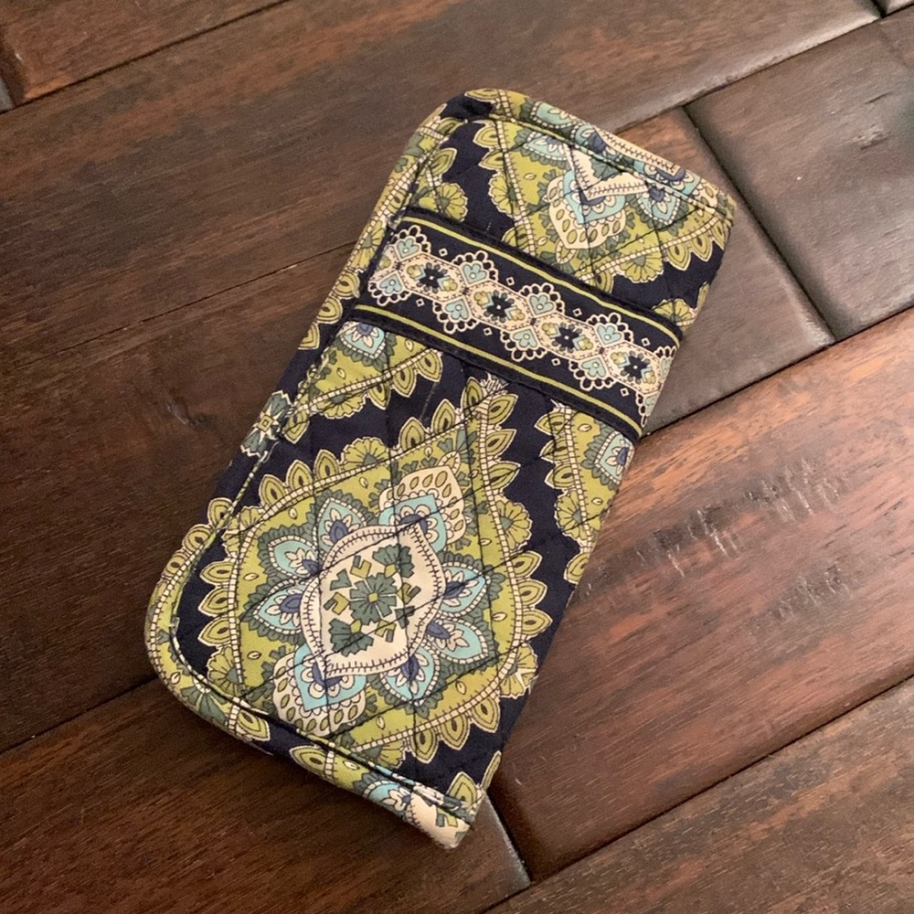 Vera Bradley Navy Blue Green Paisley Eyeglass Case